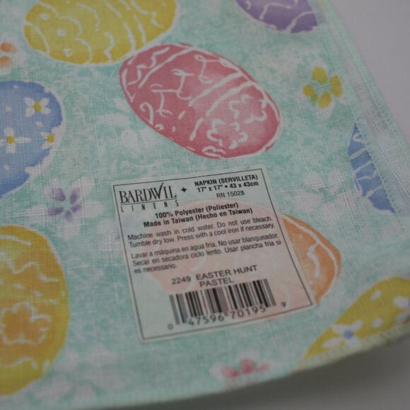 8 NEW WITH TAGS Bardwil Easter Napkins "Easter Hunt Pastel" - Picture 5 of 8